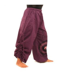 Pantalon hippie thaïlandais à motif spiralé