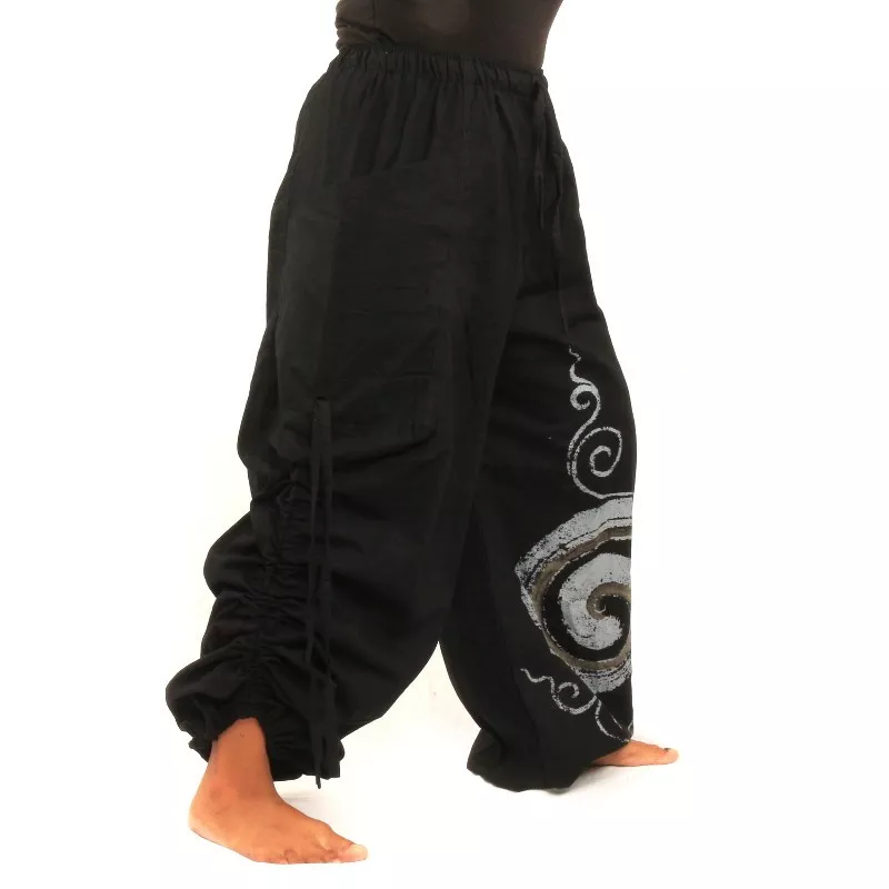 Pantalon hippie thaïlandais à motif spiralé