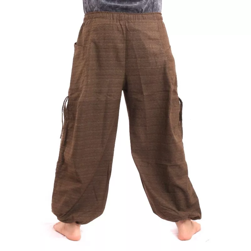 Harem pants for tying Spiral design in heavy cotton