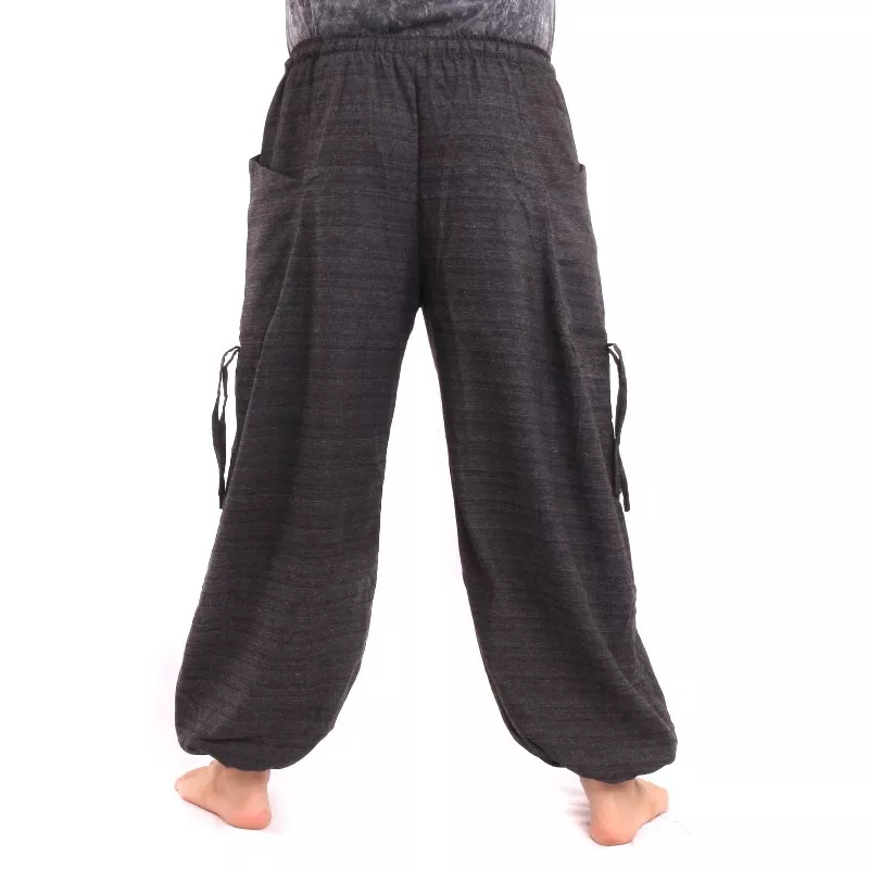 Sarouel à nouer Motif en spirale en coton lourd
