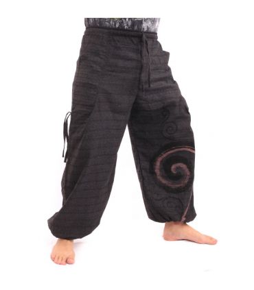 Haremshose   zum Zubinden Spiral Design aus schwerer Baumwolle