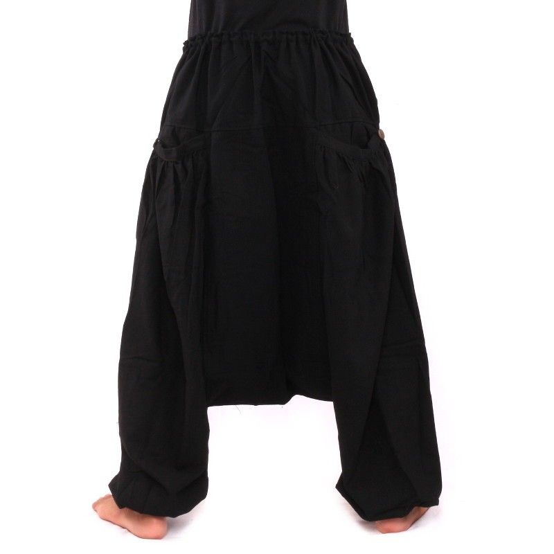 Pantalon Aladdin avec 2 poches latérales profondes, noir