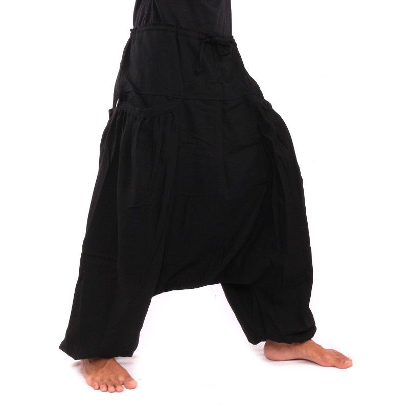 Pantalón Aladdin con 2 bolsillos laterales profundos, negro