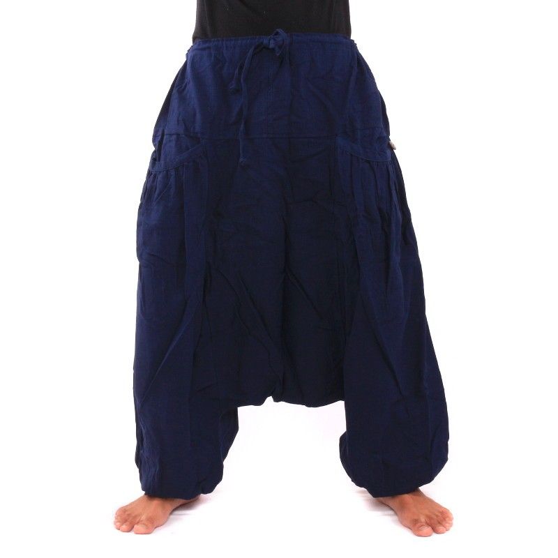 Aladinhose mit 2 tiefen Seitentaschen, dunkelblau