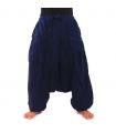 Pantalones de harén con 2 bolsillos laterales profundos, azul oscuro