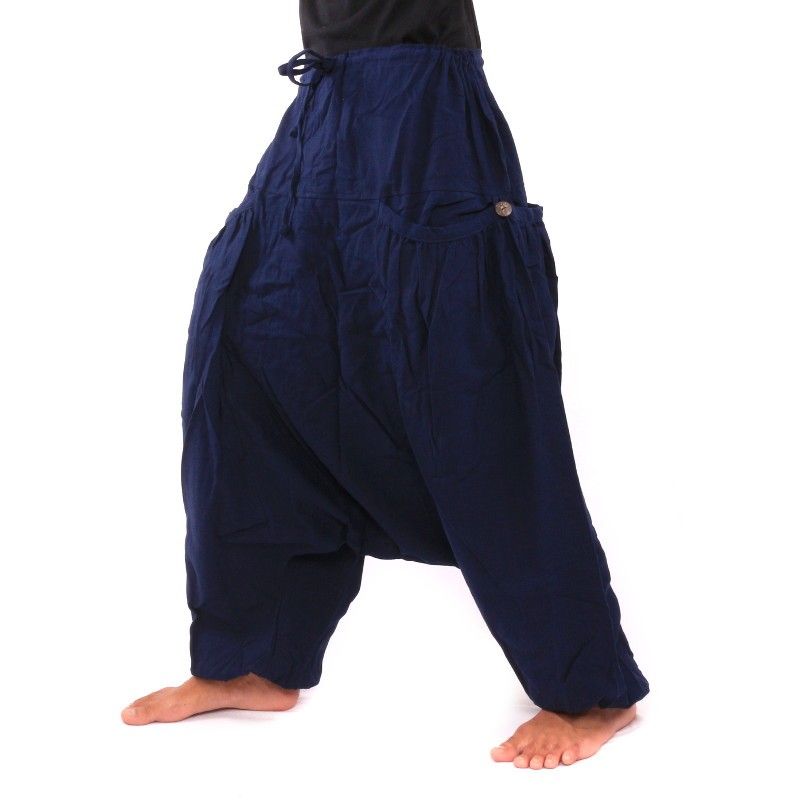 Aladdin pants with 2 deep side pockets, dark blue