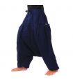Pantalones de harén con 2 bolsillos laterales profundos, azul oscuro