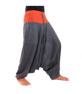 harem pants dark grey, orange