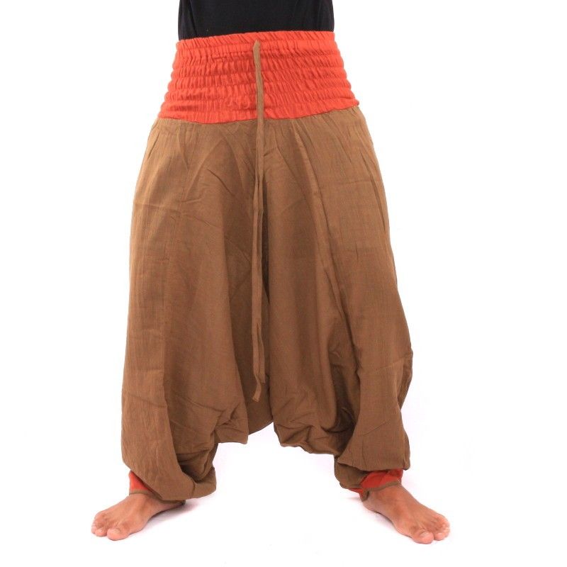 Pantalones Anchos marrón, naranja