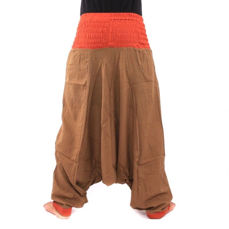 Pantalones Anchos marrón, naranja