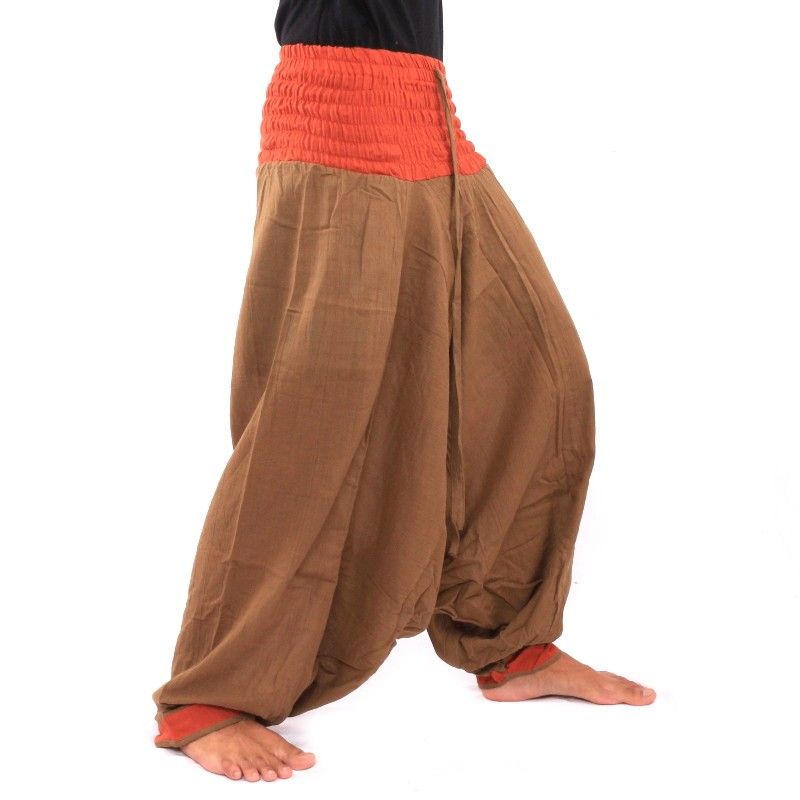 harem pants brown, orange