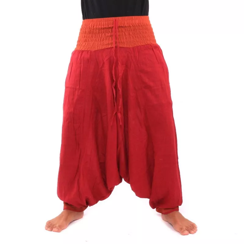 pantalon de harem rouge foncé