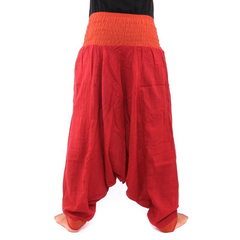 pantalon de harem rouge foncé