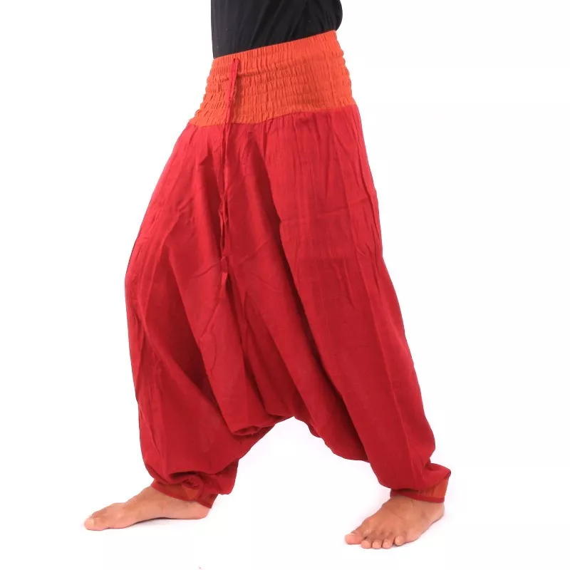 pantalon de harem rouge foncé