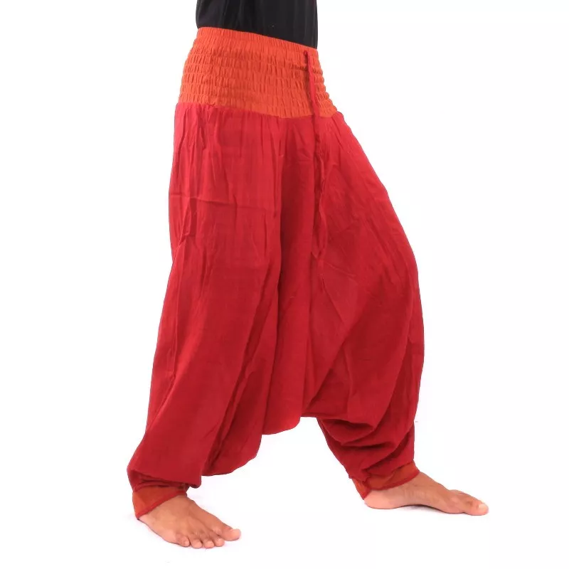 pantalon de harem rouge foncé