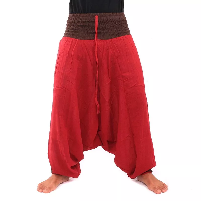 pantalon de harem - rouge brun