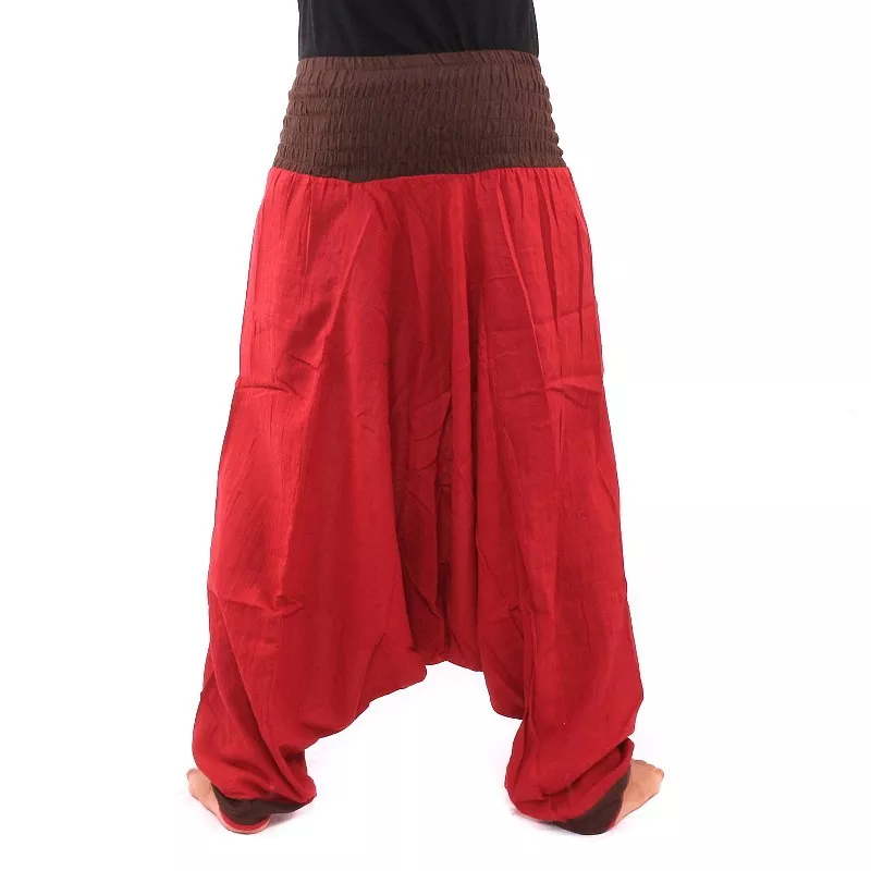 pantalon de harem - rouge brun