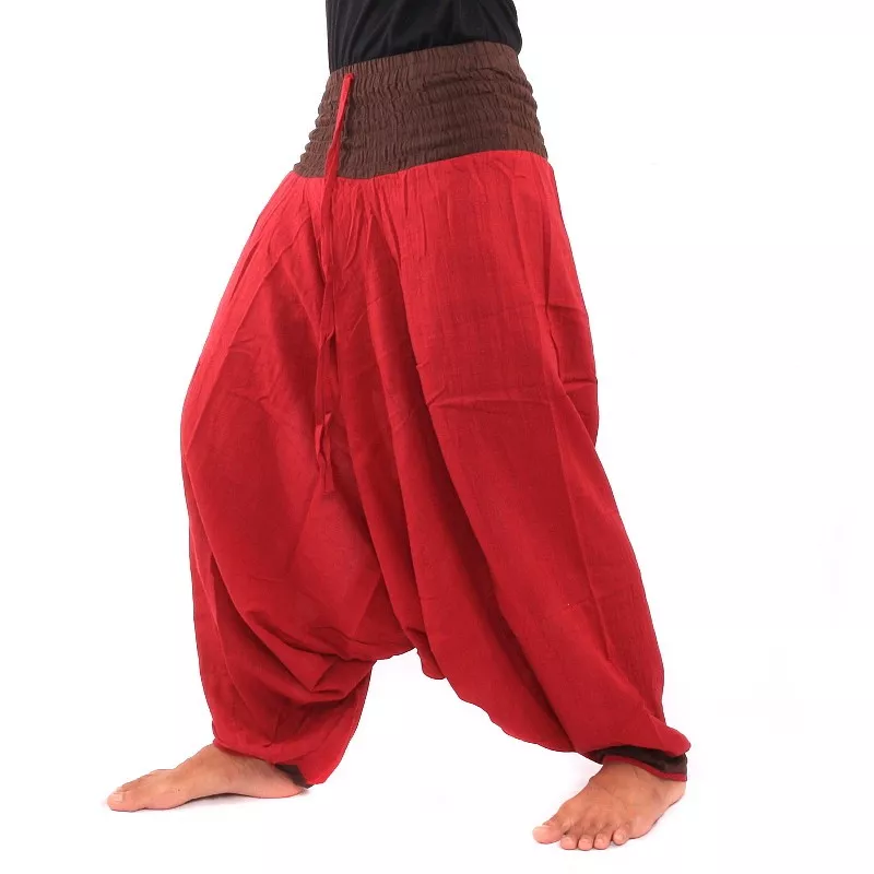 pantalon de harem - rouge brun