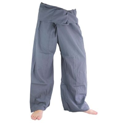 Thai Fischerhose - grau - extra lang Baumwolle