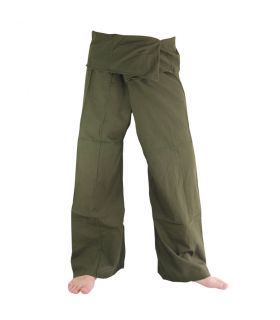 Thai fisherman pants - green- extra long - cotton