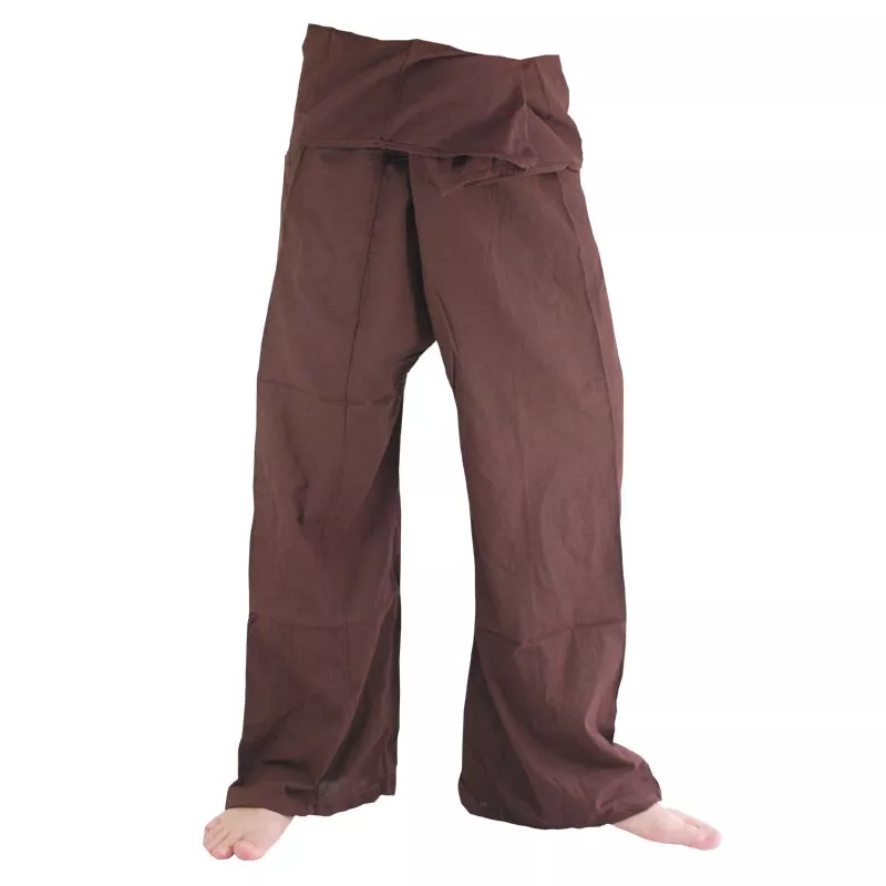 Fisherman pants - brown- Extra long cotton Thai fisherman pants