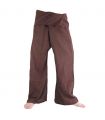 Pantalones de pescador - marrón- Pantalones de pescador tailandeses de algodón extra largos