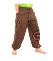 Pantalon hippie thaïlandais à motif spiralé