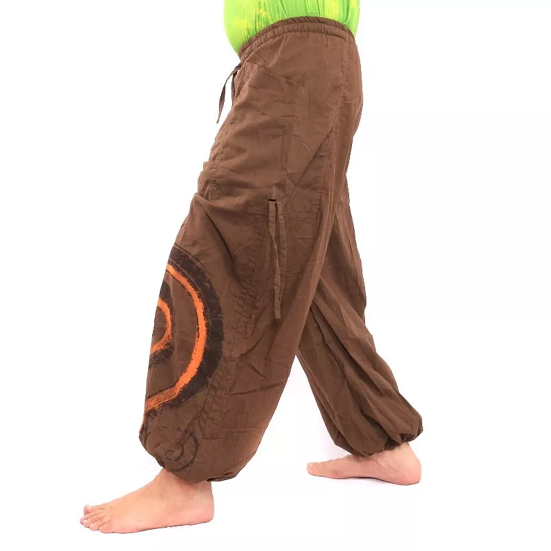 Pantalon hippie thaïlandais à motif spiralé