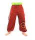 harem pants printed red spiral pattern