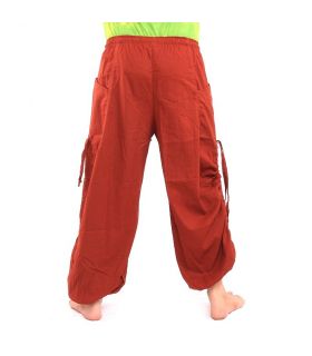 pantalon de harem imprimé en spirale rouge