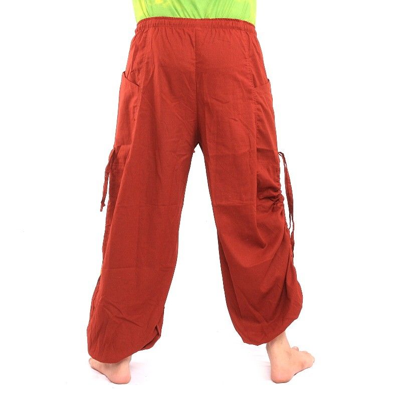 pantalon de harem imprimé en spirale rouge