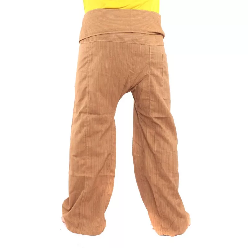 Pantalon de pêcheur thaïlandais Cottonmix extra long - marron clair