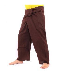 Pantalon de pêcheur thaïlandais - brun foncé - coton