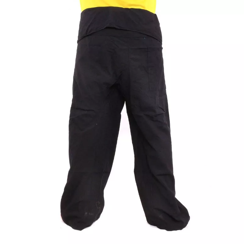 Pantalon de pêcheur thaïlandais noir - extra long