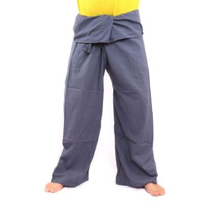 Thai Fischerhose - grau - extra lang Baumwolle