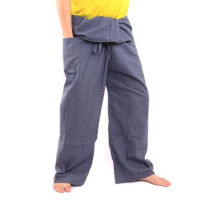 Thai Fischerhose - grau - extra lang Baumwolle
