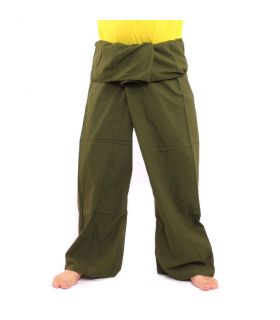 Thai fisherman pants - green- extra long - cotton