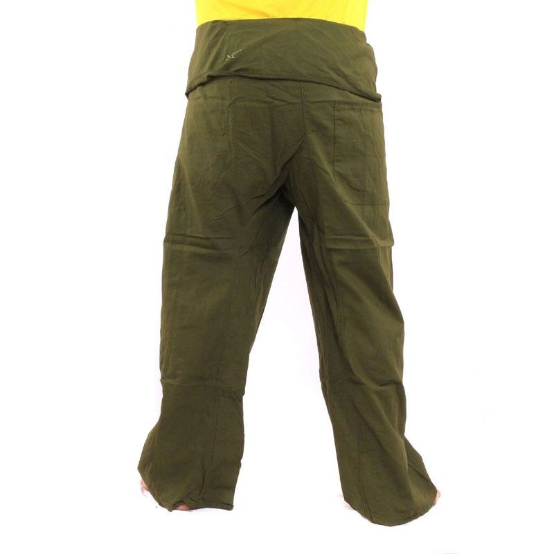 Thai fisherman pants - green- extra long - cotton