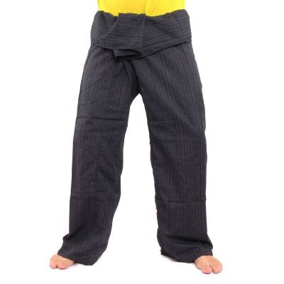 Pantalon de pêcheur thaïlandais Cottonmix extra long - noir