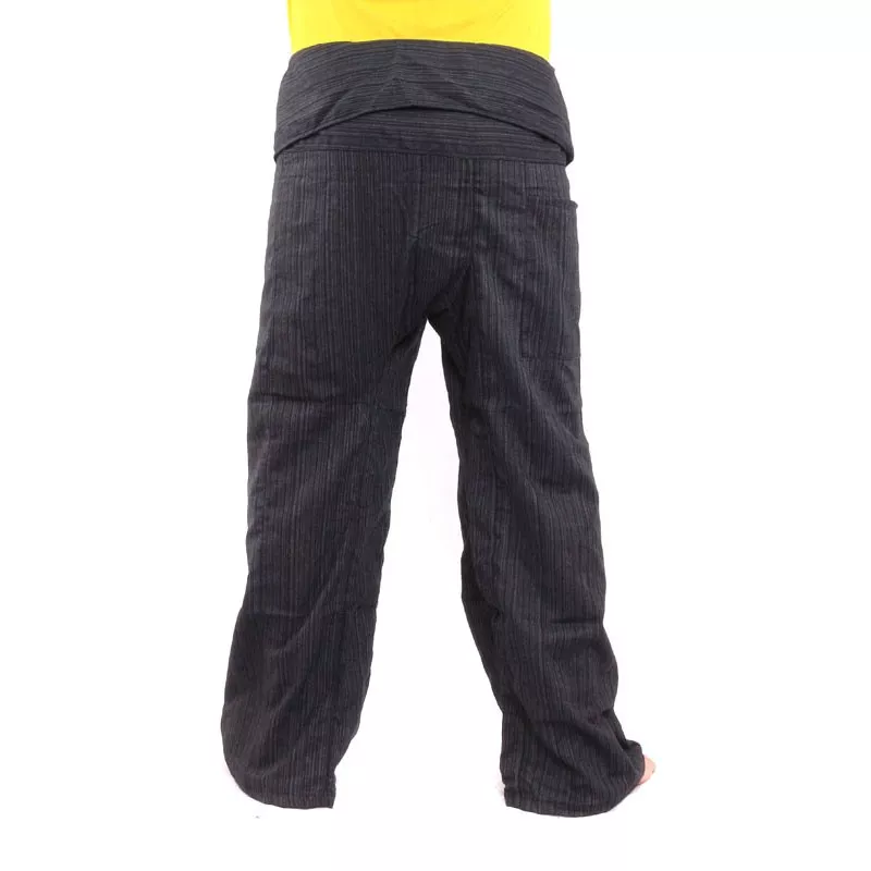 Pantalon de pêcheur thaïlandais Cottonmix extra long - noir