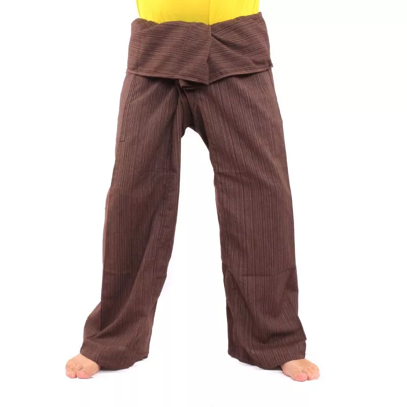 Pantalon de pêcheur thaïlandais Cottonmix extra long - brun