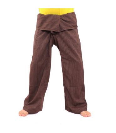 Pantalon de pêcheur thaïlandais Cottonmix extra long - brun