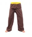 Pantalones de pescador tailandeses Cottonmix extra largos - marrón