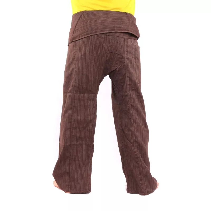 Pantalon de pêcheur thaïlandais Cottonmix extra long - brun