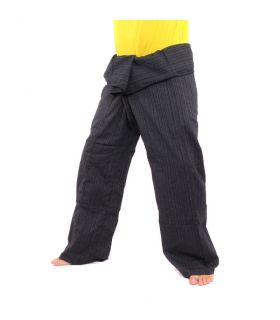 Pantalon de pêcheur thaïlandais Cottonmix extra long - noir