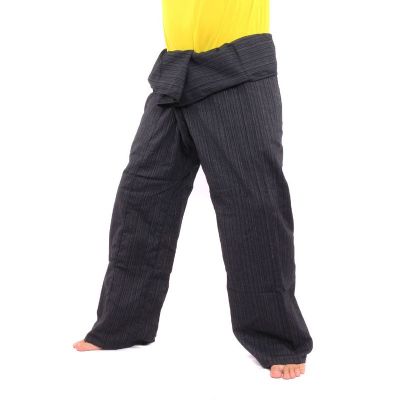 Pantalon de pêcheur thaïlandais Cottonmix extra long - noir