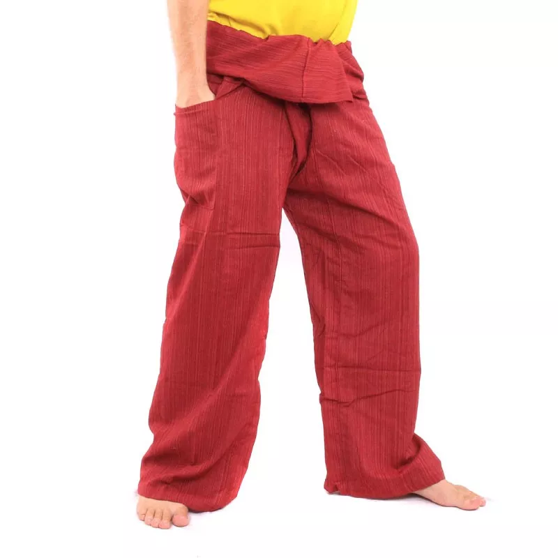 Thai fisherman pants Cottonmix extra long - red