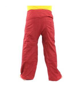 Pantalon de pêcheur thaïlandais Cottonmix extra long - rouge