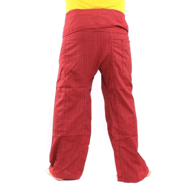 Pantalon de pêcheur thaïlandais Cottonmix extra long - rouge