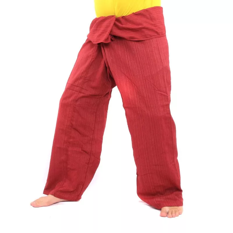 Pantalon de pêcheur thaïlandais Cottonmix extra long - rouge